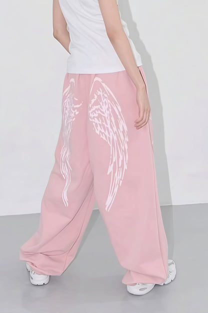 Hip Hop Graphic Baggy Straight Pants