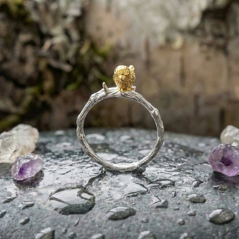 Elegant Golden Bird Ring