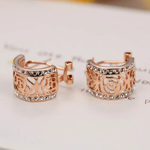 Rose Gold Crystal Earrings