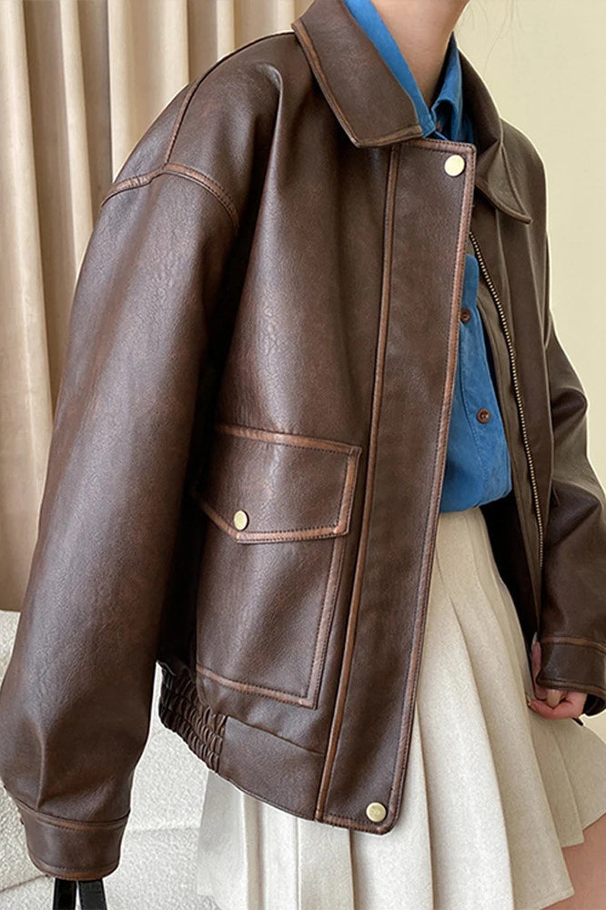 Modern Oversized Leather Coat
