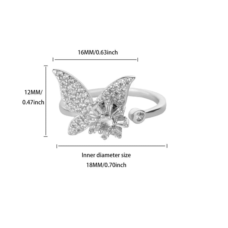 Elegant Crystal Butterfly Ring