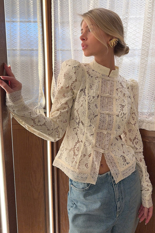 Lace Button Blouse