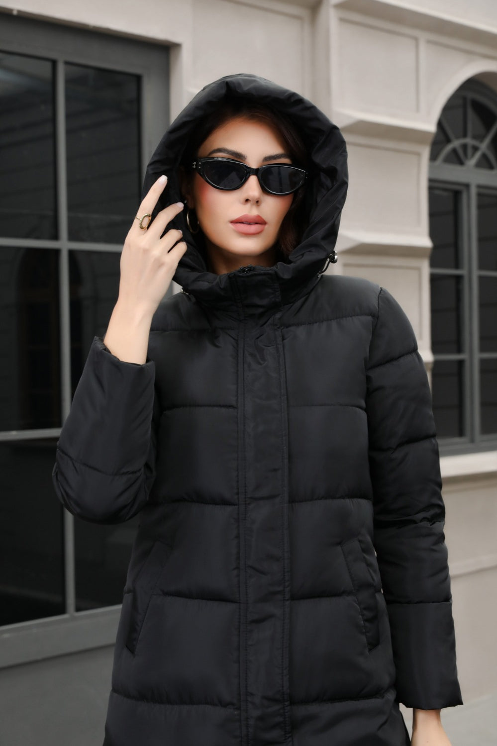 Hooded Longline Puffer Coat