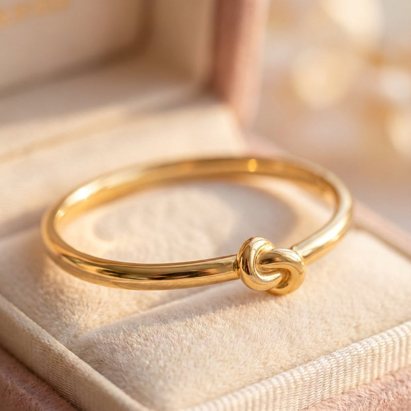 Vintage Gold Knotted Bangle Bracelets