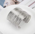 Retro Open Cuff String Silver