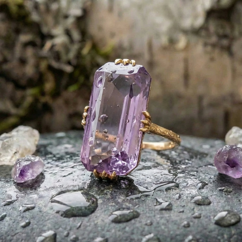 Elegant Amethyst Statement Ring