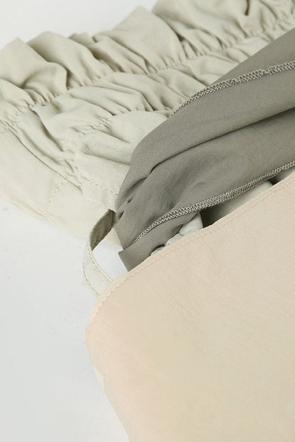 West Coast Style Pleated Ribbon Cargo Pants