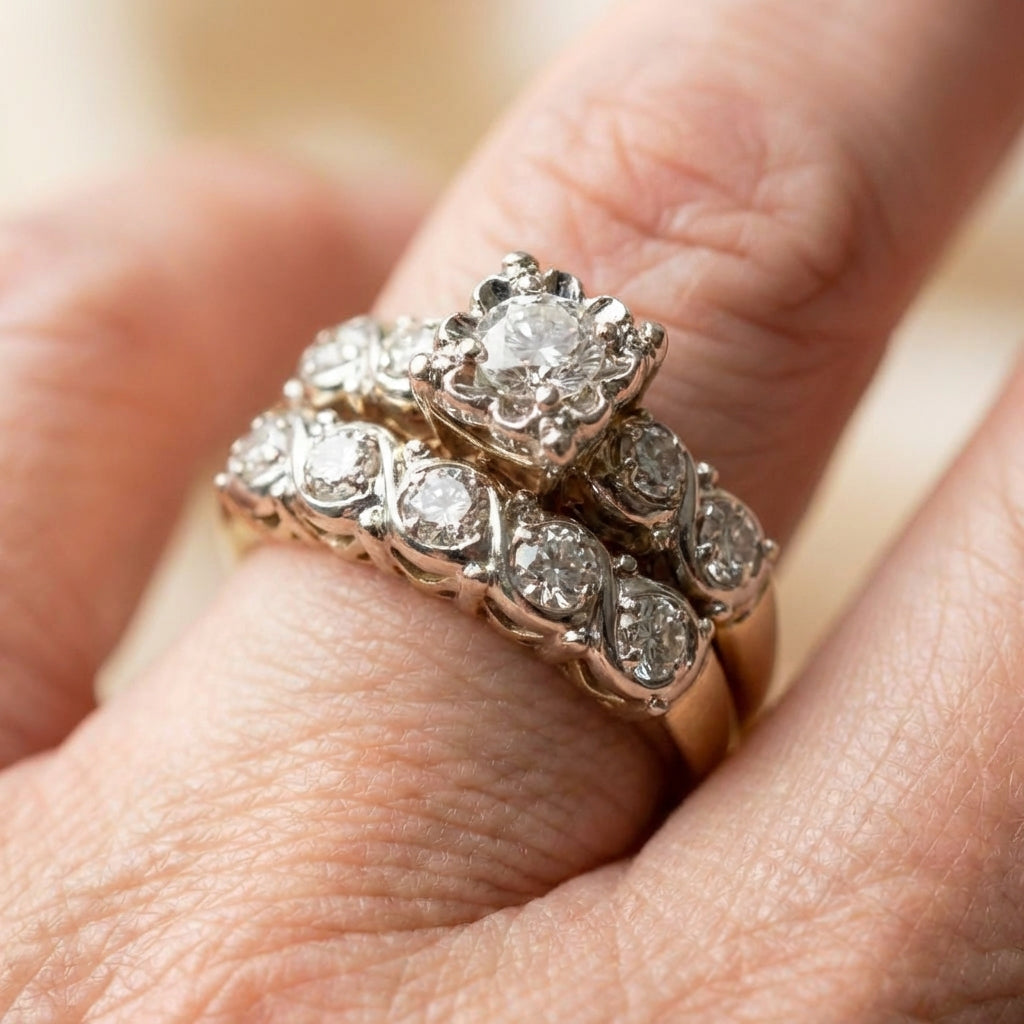 Vintage Elegant Bright Golden Ring