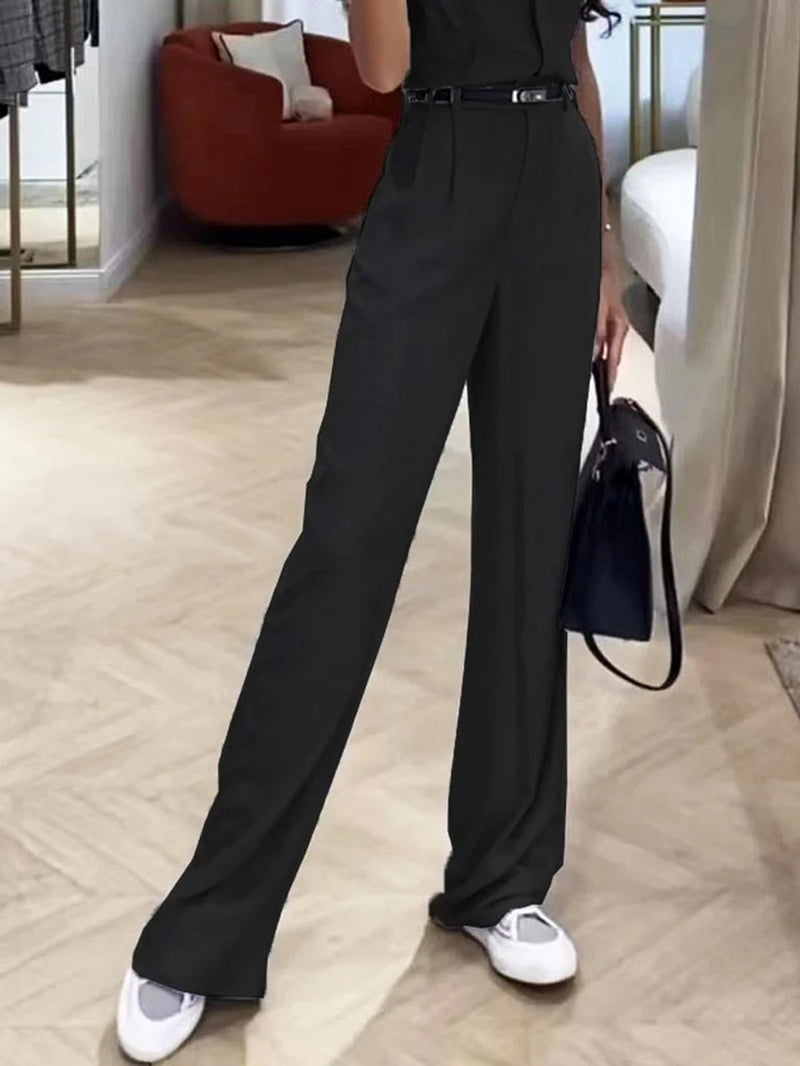 Granit Pintuck Trousers Wide-leg Pant Set