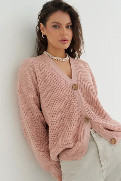 Relaxed Fit Color Cardigan