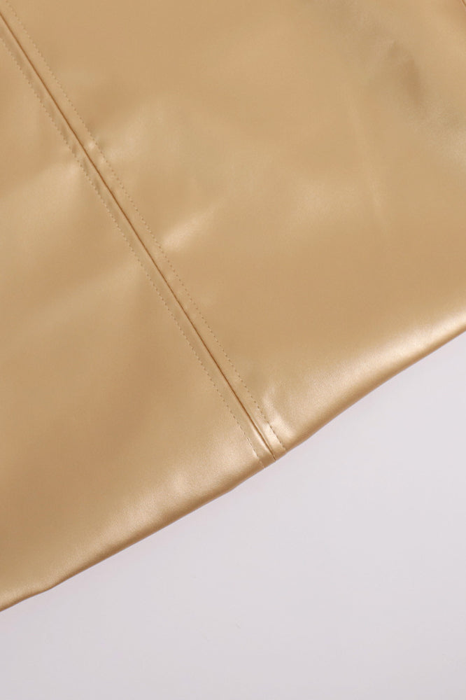 High Gloss Pu Leather Bodycon Slit Skirt