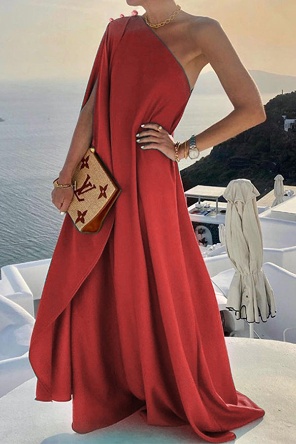 Alyse One Shoulder A-line Maxi Dress