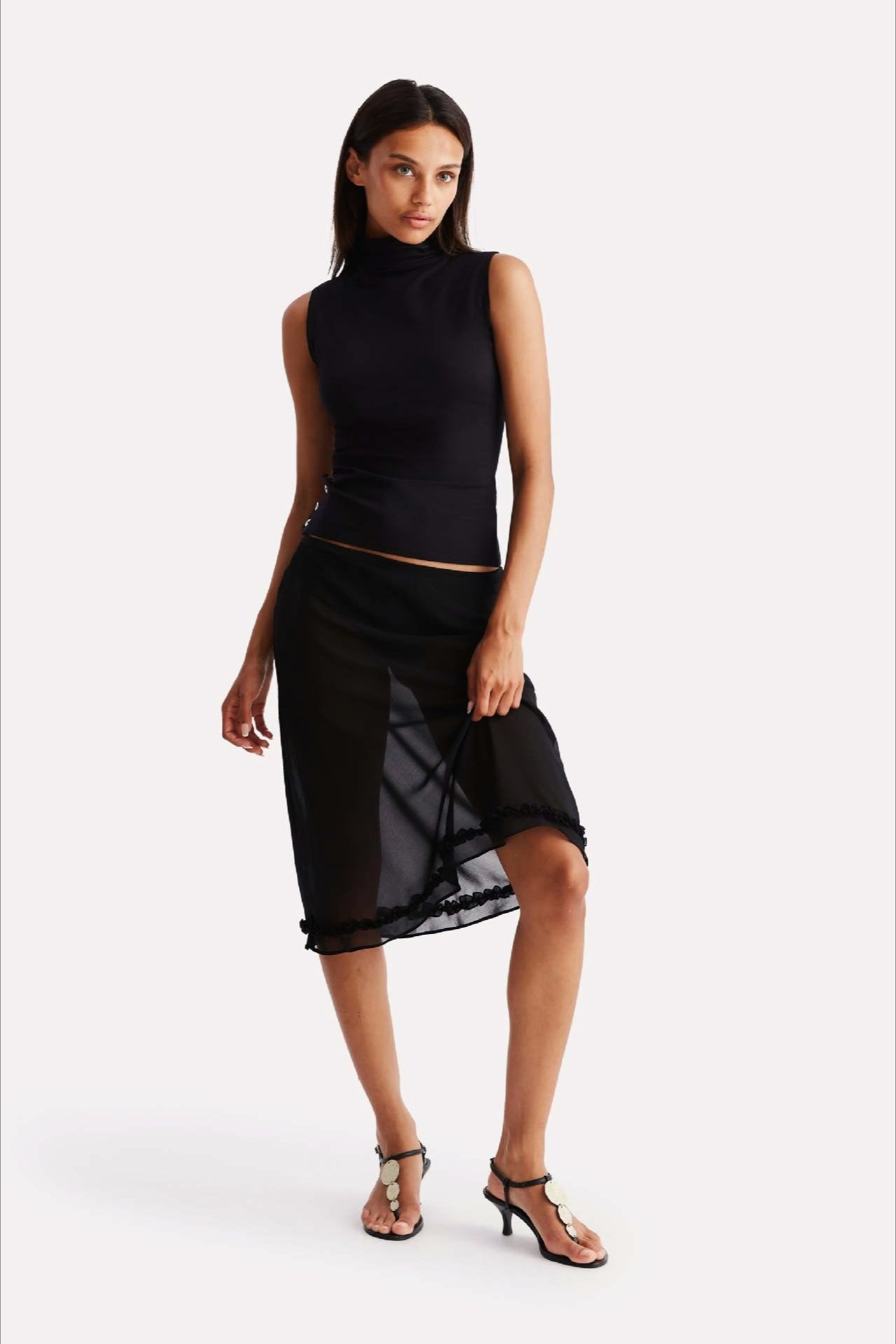 Polka Dot High Waist A-line Skirt