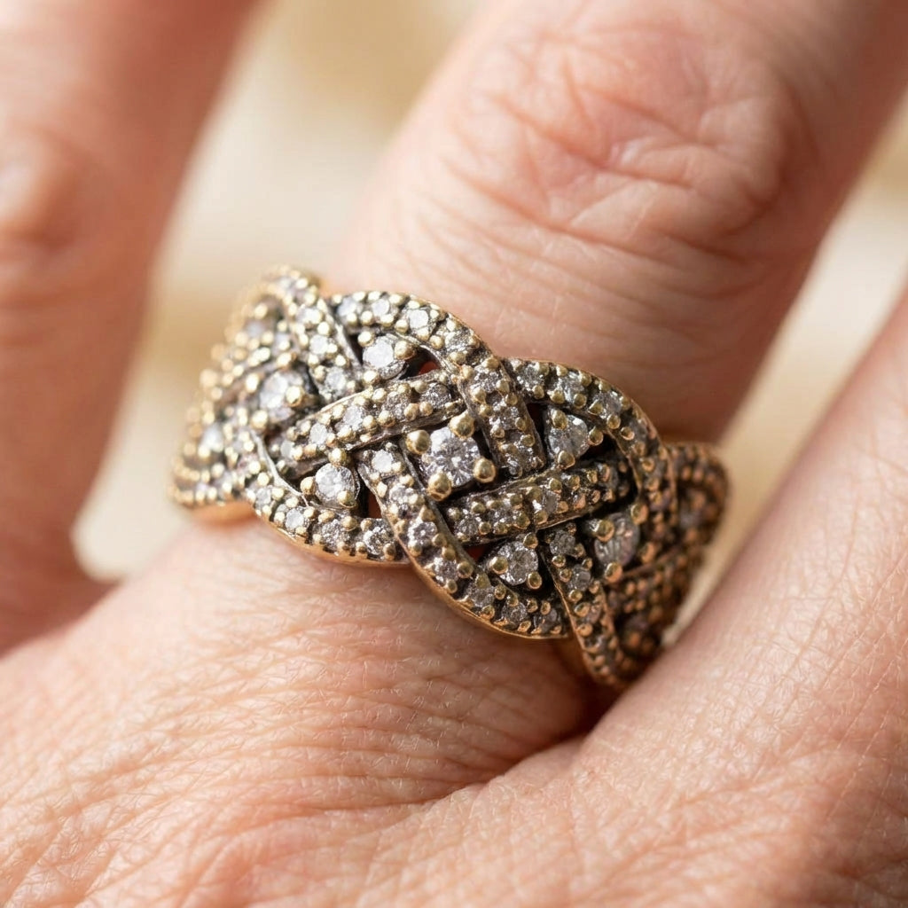 Vintage Braided Zirconia Ring