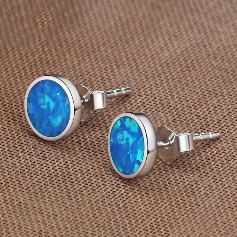 Classic Blue Opal Earrings