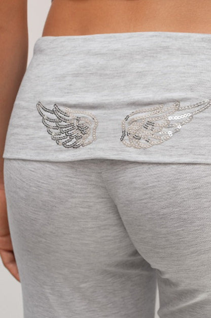Wing Sequin Embroidered Pants