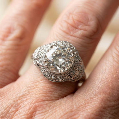 Vintage Crystalline Silver Ring