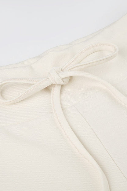 Roll Waist Color Low Rise Knit Pants