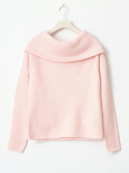 Color Y2k Off Shoulder Oversized Sweaters