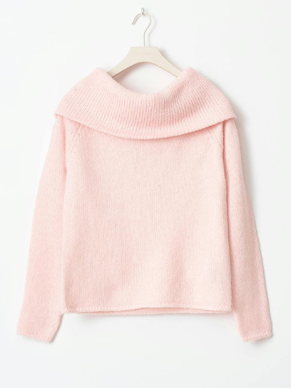 Color Y2k Off Shoulder Oversized Sweaters