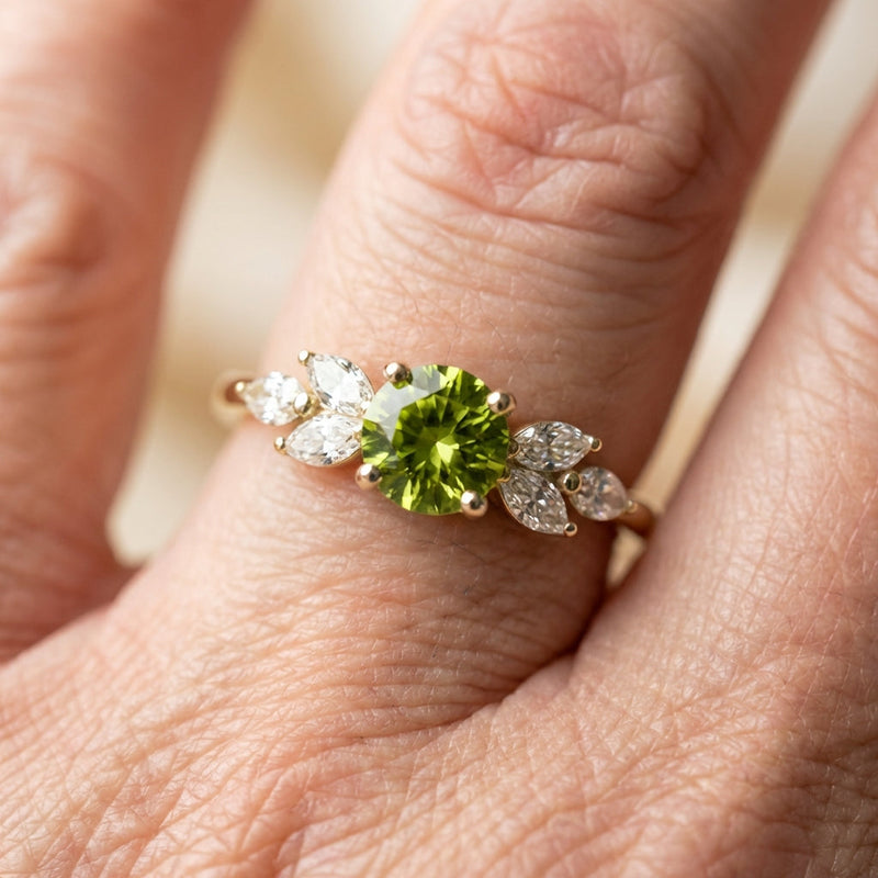 Vintage Zirconia Olive Ring