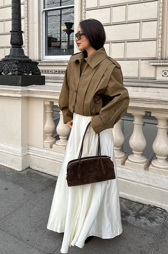 Pleated Detail Short Coat