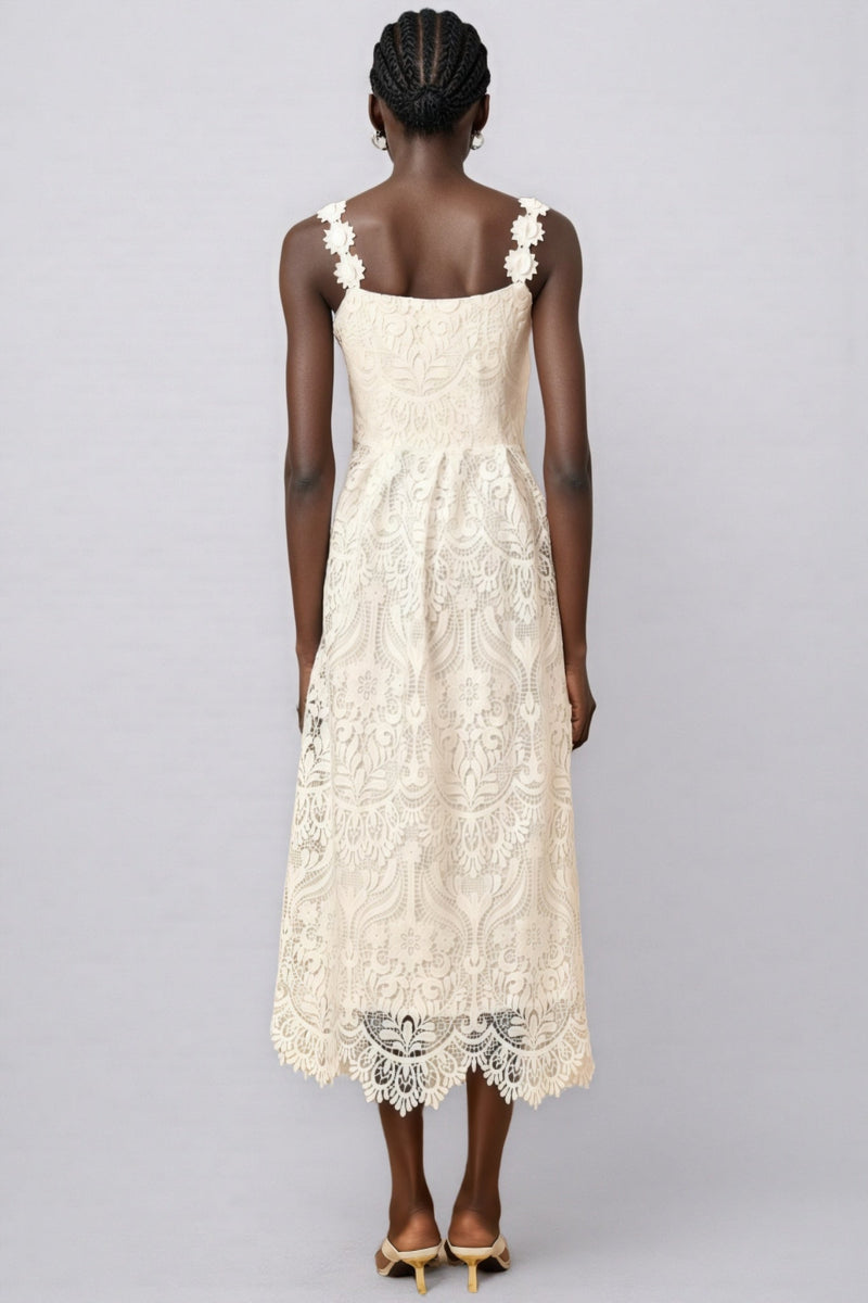 Harlin White Lace Maxi Dress