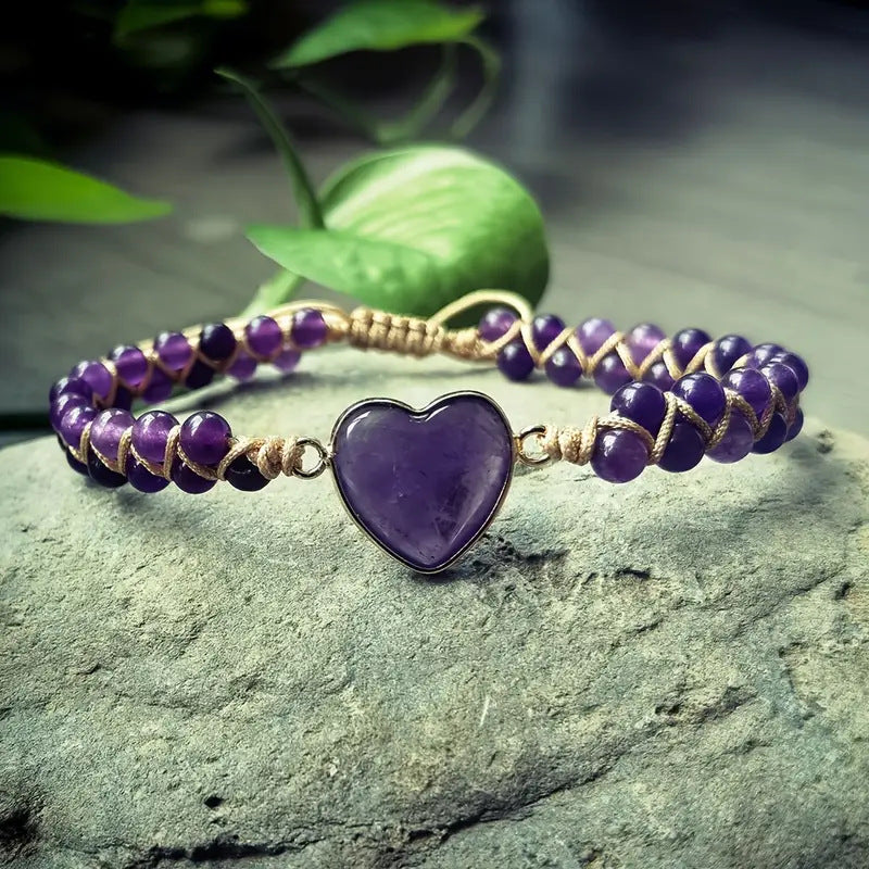 Romantic Amethyst Heart Bracelet