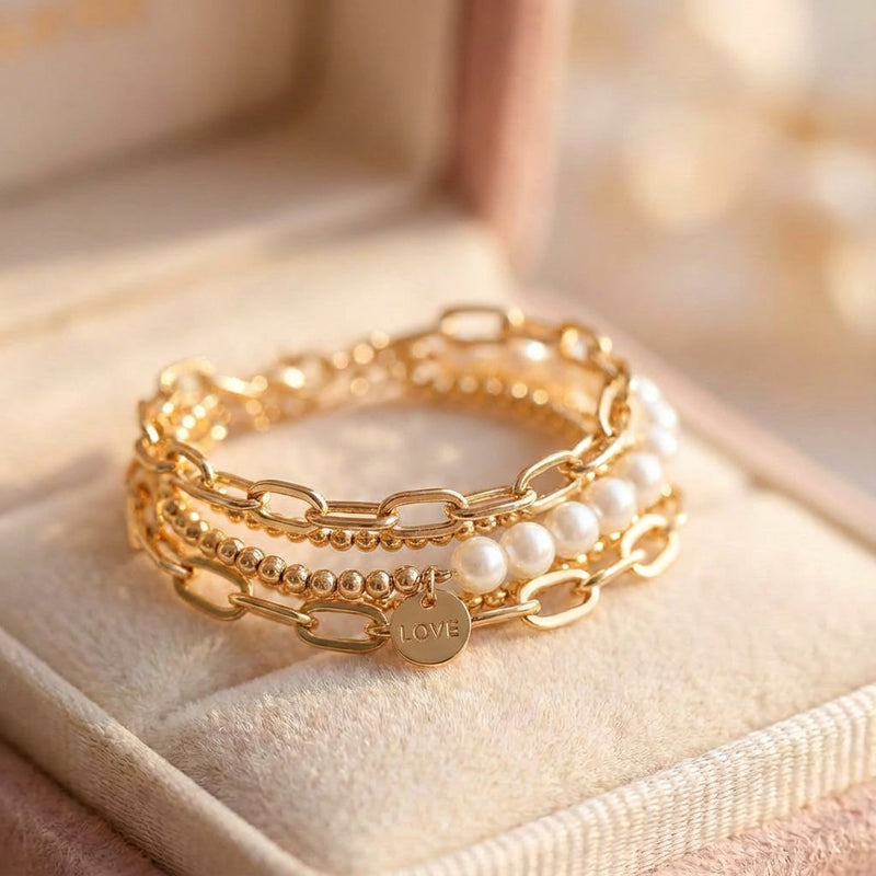 Gold Pearl Bracelet Packs