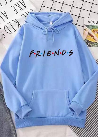 Friends Print Hoodie - Cozy Long Sleeve Sweatshirt
