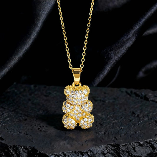 Crystal Teddy Bear Necklace
