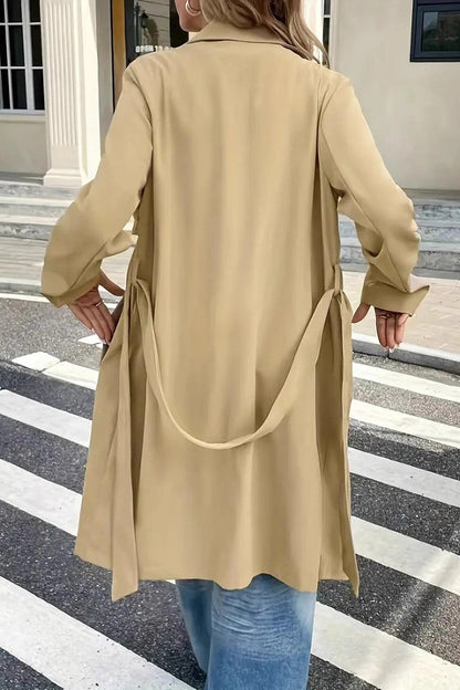 Waist Tie Single Breasted Overcoat
