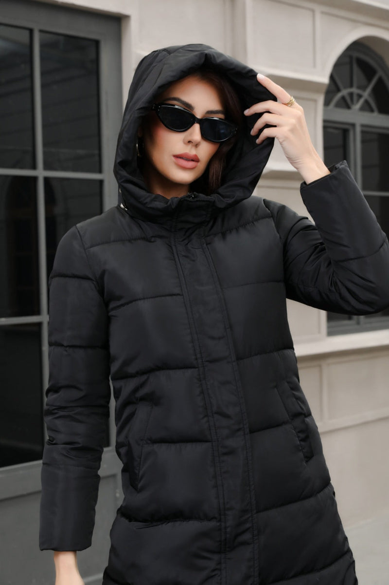 Hooded Longline Puffer Coat