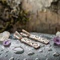 An Elegant Geometric Rose Gold & Silver Bar Dangle Earring Set