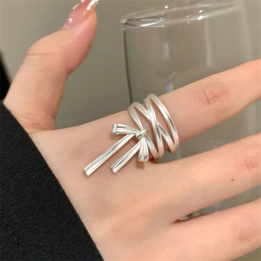 Modern Twisted Silver Ring