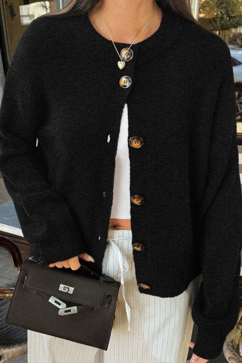 Minimalist Button Long Sleeve Cardigan