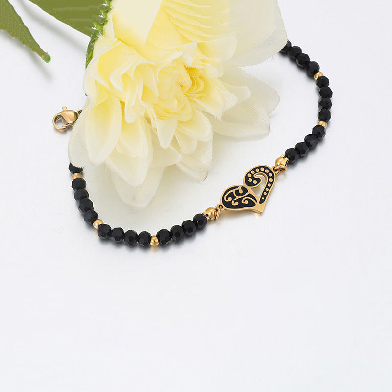 Elegant Black Beaded Bracelet