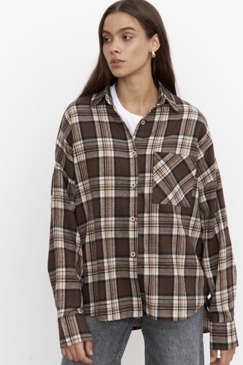 Plaid Relaxed Fit Blouse