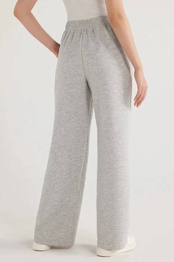 Weather Gets Cold Color V-neck Top and Elastic Waist Pocketed Lounge Pants Set