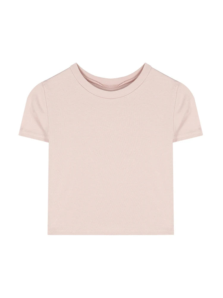 T-shirt Summer Skinny Tee Shirt Femme Short Sleeve Korean Kpop Slim O-neck Tshirt Woman Clothes Top