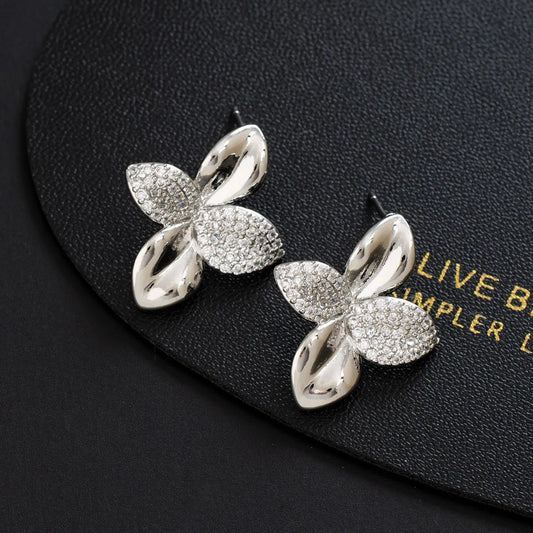 Elegant Crystal Leaf Earrings