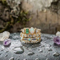 A Vintage Opal & Zirconia Ring Set