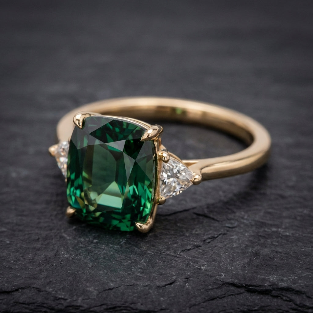 Elegant Square Emerald Ring