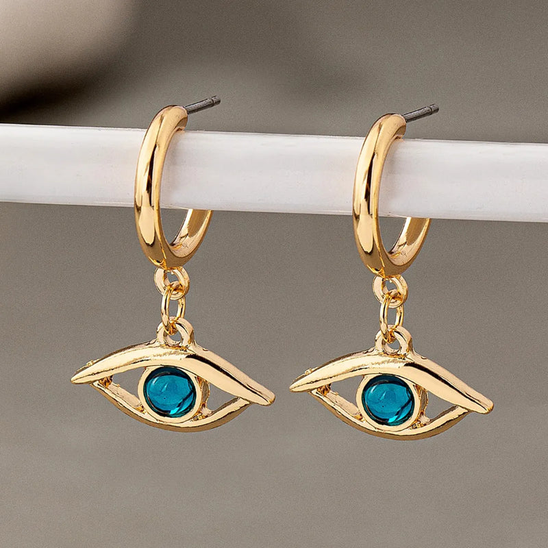 Evil Eye Gold Earrings