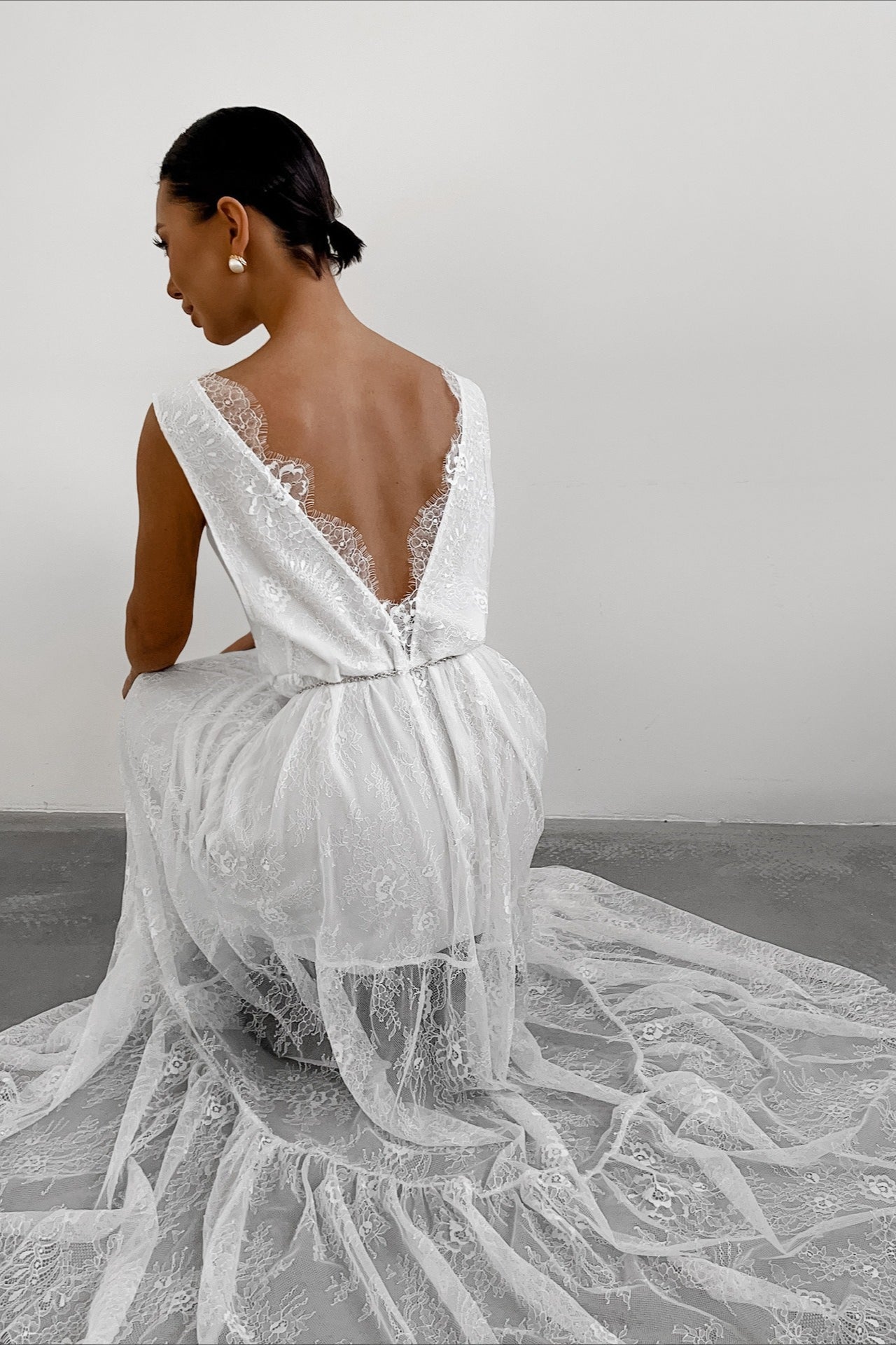 V Neck Loose Lace Maxi Dress
