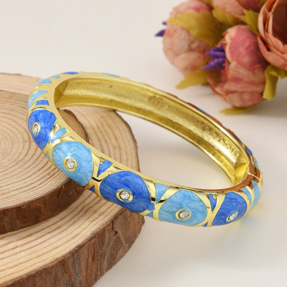 Vintage Blue Enamel Bracelet