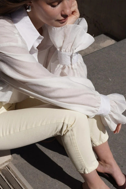Tencel Loose Long-sleeve Blouse