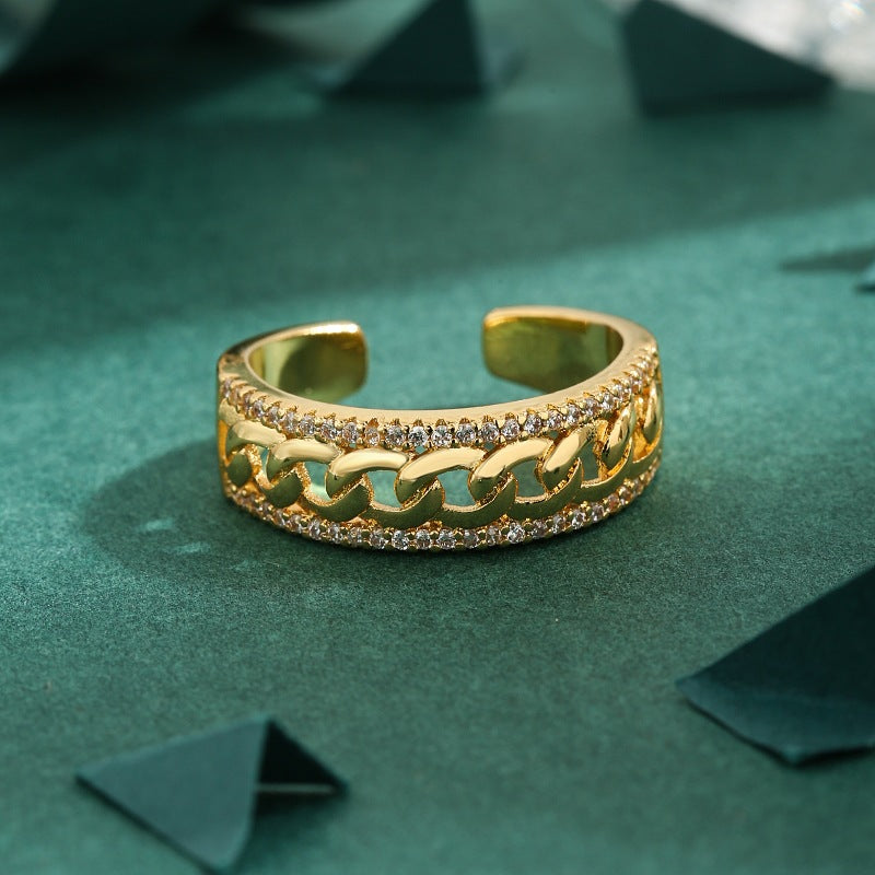 Elegant Chain Cuff Ring