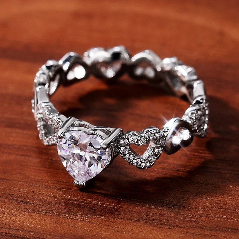 Elegant Heart Crystal Ring