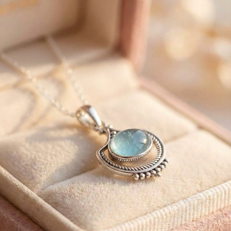 Vintage Green Stone Necklace